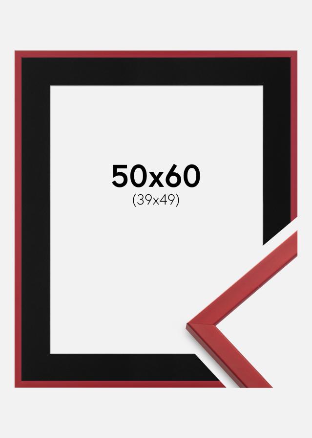 Ram med passepartou Frame Edsbyn Red 50x60 cm - Picture Mount Black 40x50 cm