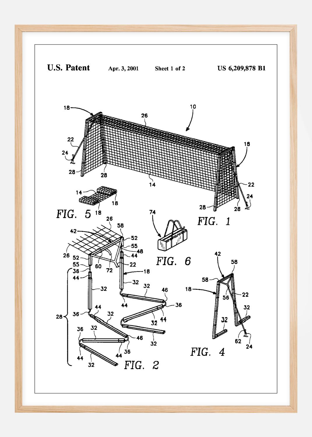 Product Image for Patent Print - Soccer Goal - White Poster (30x40 cm)