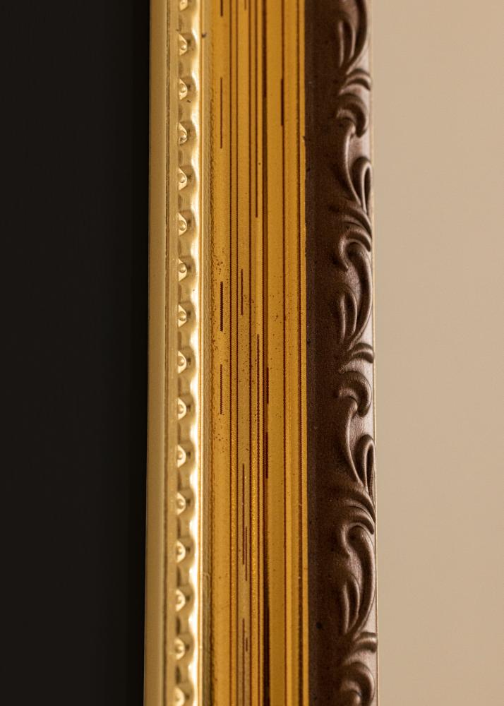 Ram med passepartou Frame Abisko Gold 40x50 cm - Picture Mount Black 27x35 cm