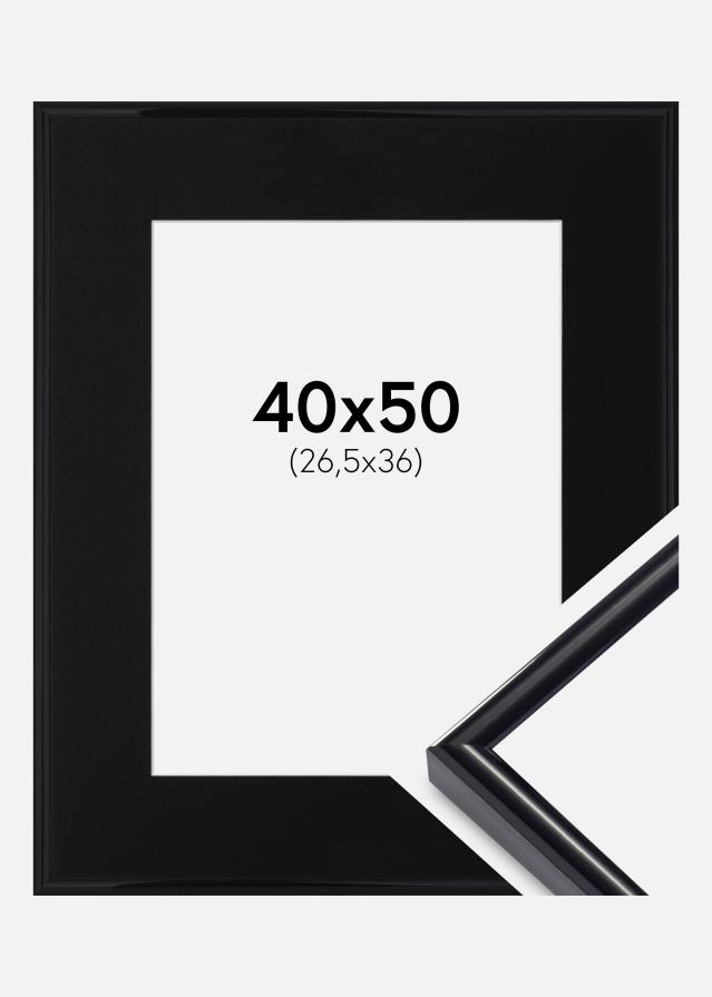 Ram med passepartou Frame Victoria Black 40x50 cm - Picture Mount Black 27.5x37 cm