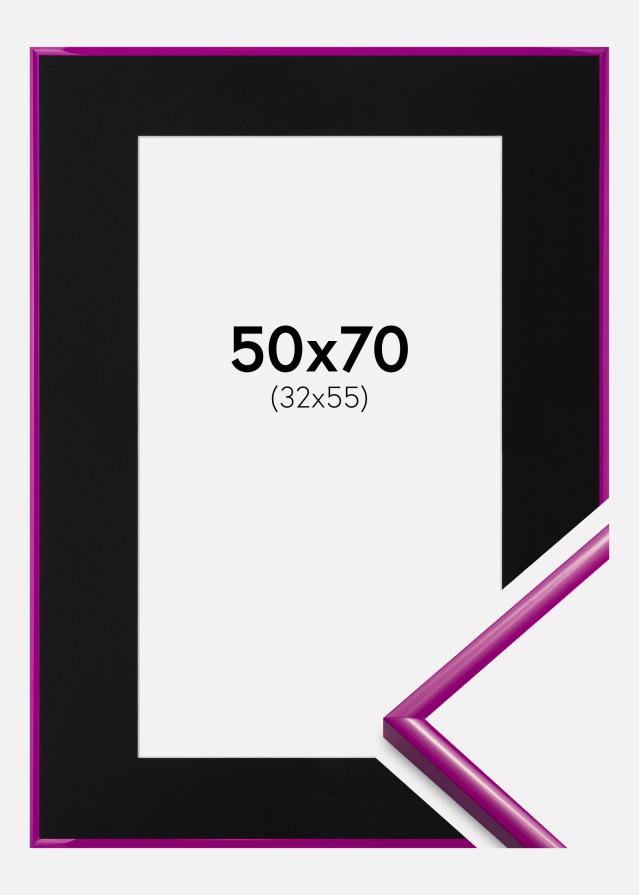 Ram med passepartou Frame New Lifestyle Fuchsia 50x70 cm - Picture Mount Black 33x56 cm