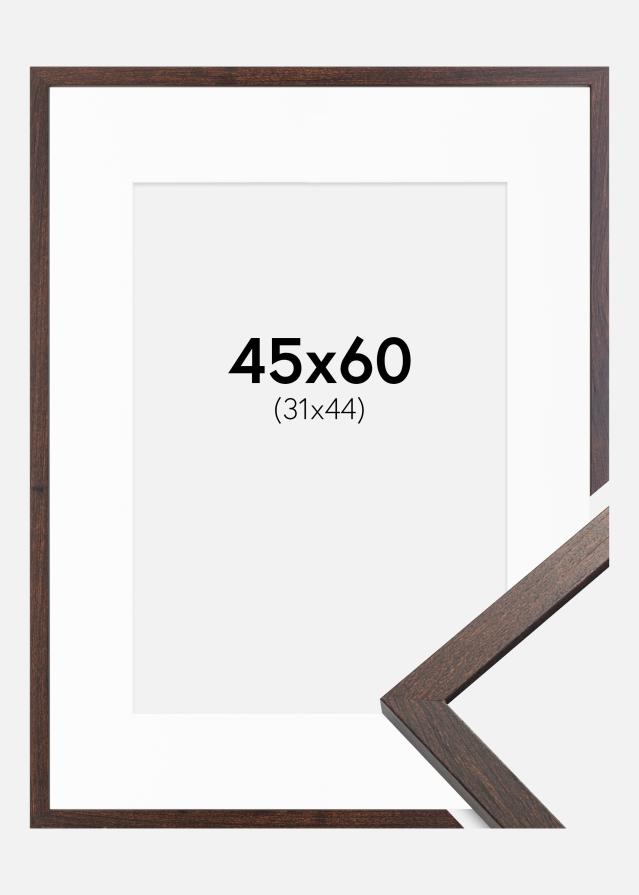 Ram med passepartou Frame Trendy Walnut 45x60 cm - Picture Mount White 32x45 cm