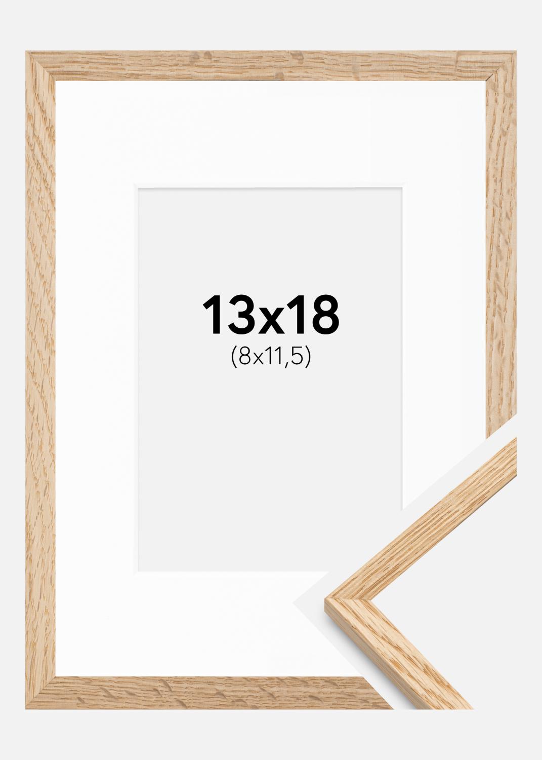 Product Image for Frame Narrow Oak 13x18 cm - Picture Mount White 9x12 cm