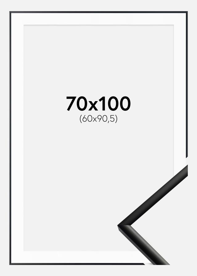 Ram med passepartou Frame New Lifestyle Matt Black 70x100 cm - Picture Mount White 61x91.5 cm