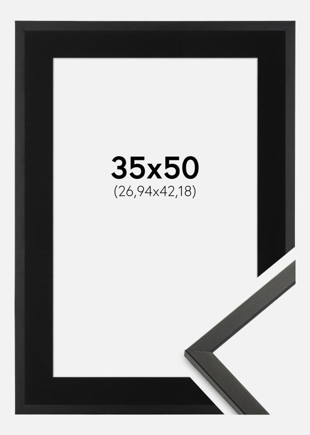 Ram med passepartou Frame Galant Black 35x50 cm - Picture Mount Black 11x17 inches