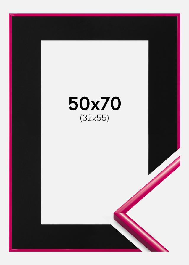 Ram med passepartou Frame New Lifestyle Dark Pink 50x70 cm - Picture Mount Black 33x56 cm
