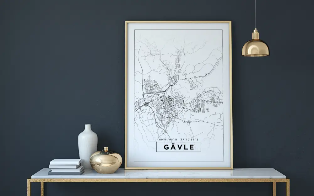 Bildverkstad Map - Gävle - White Poster