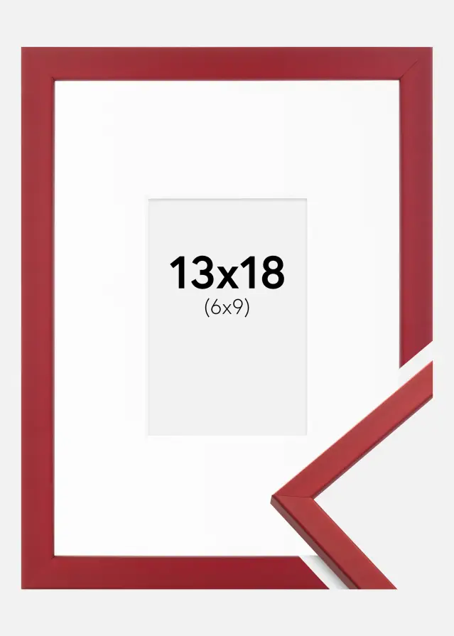 Ram med passepartou Frame Edsbyn Red 13x18 cm - Picture Mount White 7x10 cm