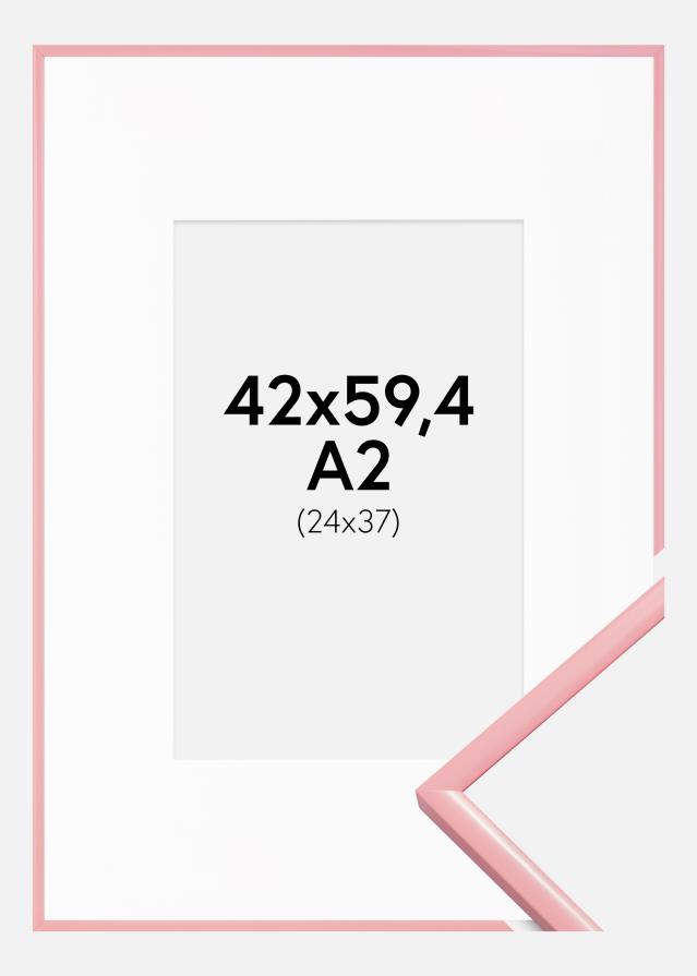 Ram med passepartou Frame New Lifestyle Pink 42x59.4 cm (A2) - Picture Mount White 25x38 cm