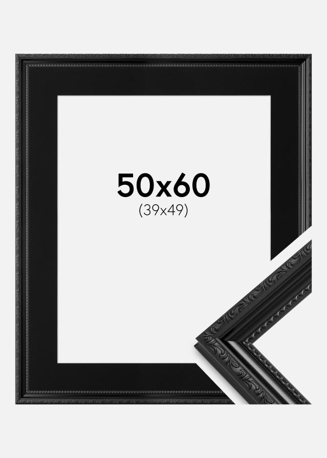 Ram med passepartou Frame Abisko Black 50x60 cm - Picture Mount Black 40x50 cm