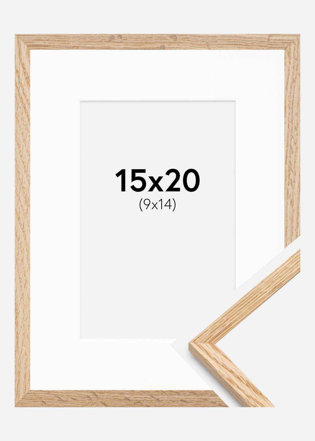 Product Image for Frame Narrow Oak 15x20 cm - Picture Mount White 10x15 cm