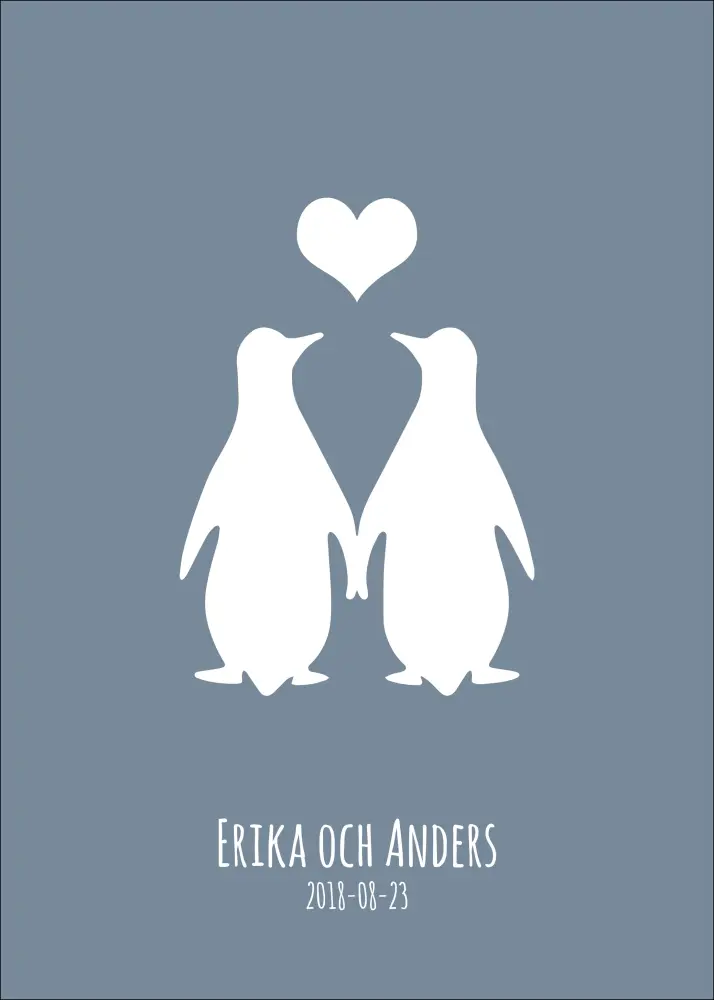 Personlig poster Penguin Love