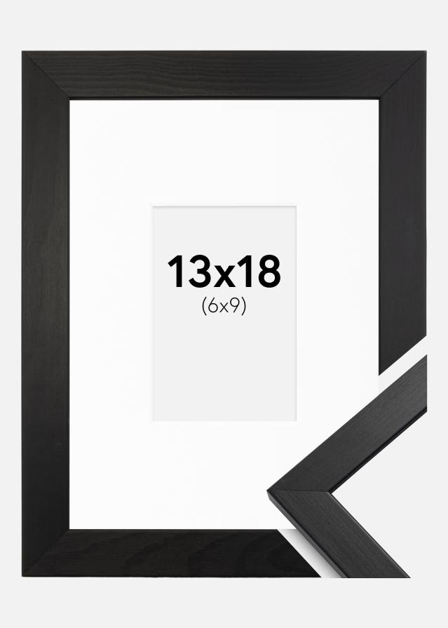 Ram med passepartou Frame Stilren Acrylic Glass Black 13x18 cm - Picture Mount White 7x10 cm