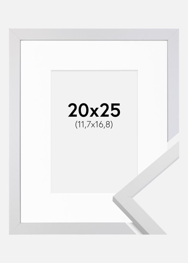 Ram med passepartou Frame Trendy White 20x25 cm - Picture Mount White 5x7 inches
