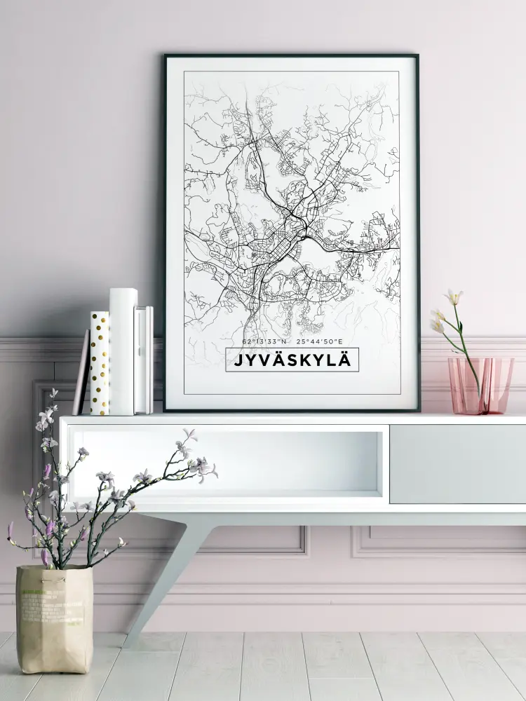 Bildverkstad Map - Jyväskylä - White Poster