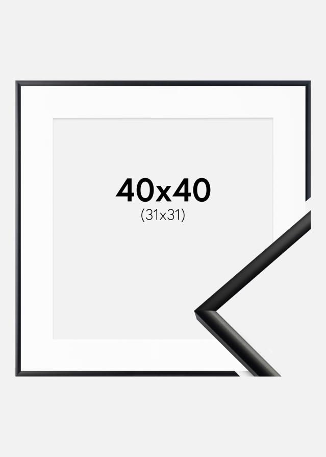 Ram med passepartou Frame New Lifestyle Matt Black 40x40 cm - Picture Mount White 32x32 cm