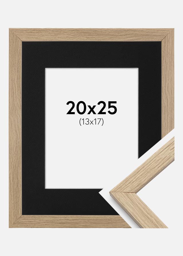 Ram med passepartou Frame Stilren Oak 20x25 cm - Picture Mount Black 14x18 cm