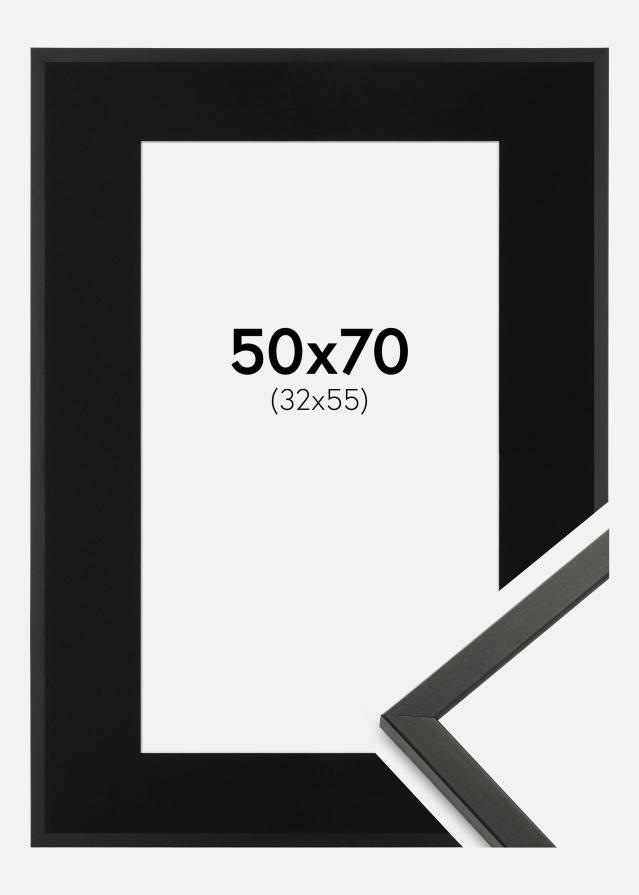 Ram med passepartou Frame Galant Black 50x70 cm - Picture Mount Black 33x56 cm