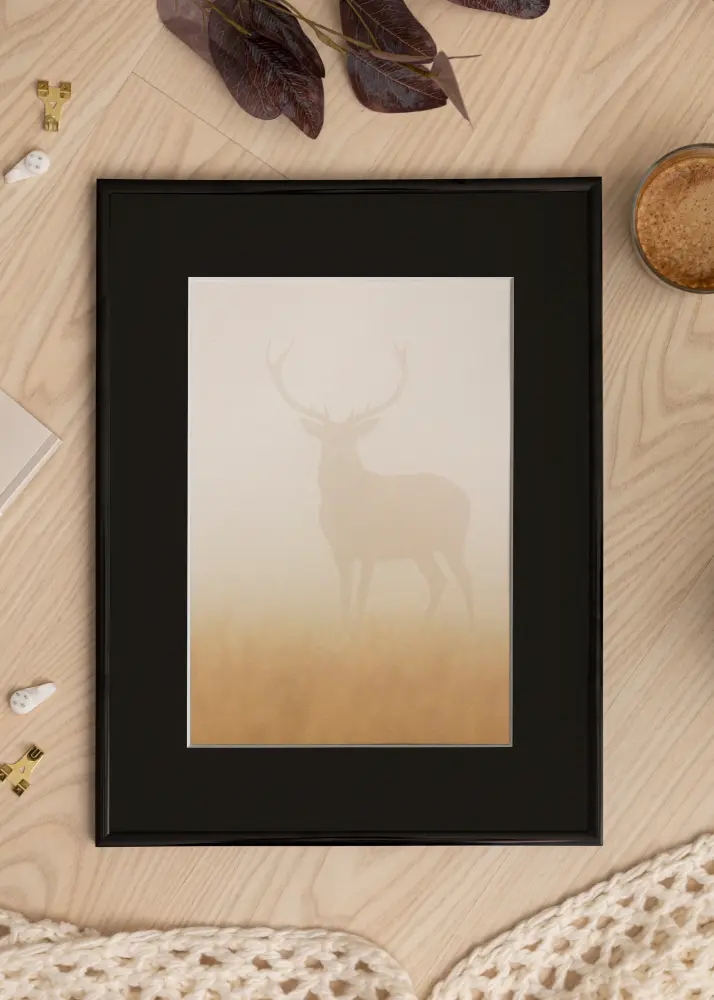 Ram med passepartou Frame New Lifestyle Black 30x40 cm - Picture Mount Black 21x30 cm