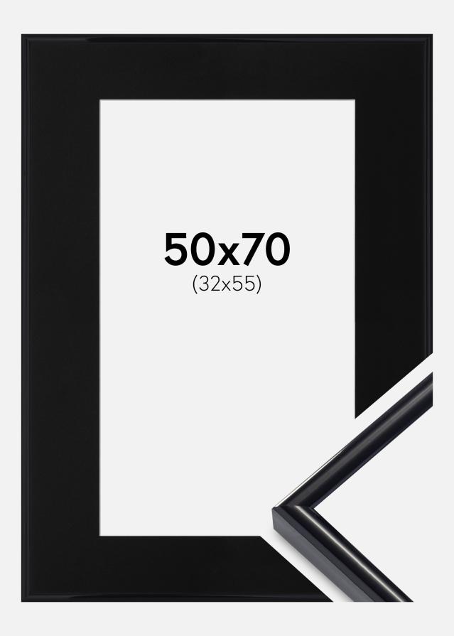 Ram med passepartou Frame Victoria Black 50x70 cm - Picture Mount Black 33x56 cm