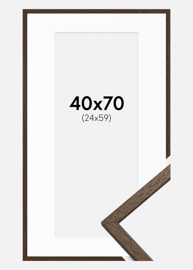 Ram med passepartou Frame Edsbyn Walnut 40x70 cm - Picture Mount White 25x60 cm