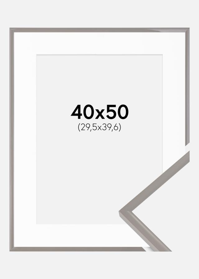 Ram med passepartou Frame New Lifestyle Earth Grey 40x50 cm - Picture Mount White 12x16 inches