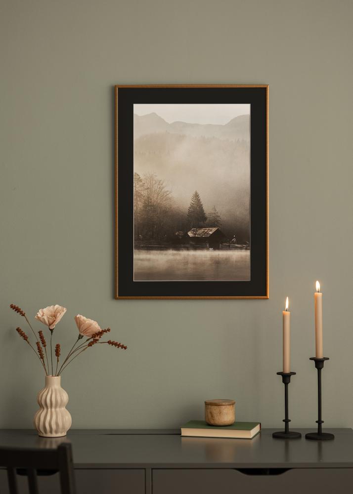 Ram med passepartou Frame New Lifestyle Bronze 60x80 cm - Picture Mount Black 50x65 cm
