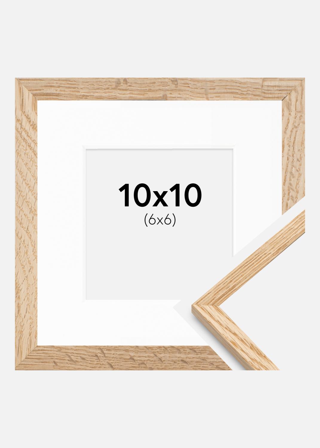 Product Image for Frame Narrow Oak 10x10 cm - Picture Mount White 7x7 cm