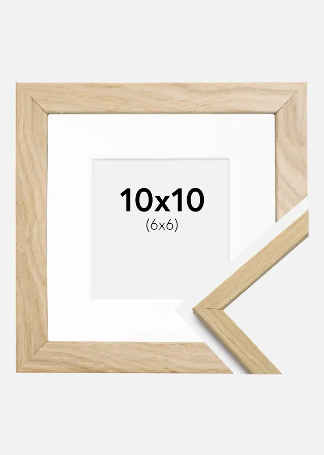 Ram med passepartou Frame Edsbyn Oak 10x10 cm - Picture Mount White 7x7 cm
