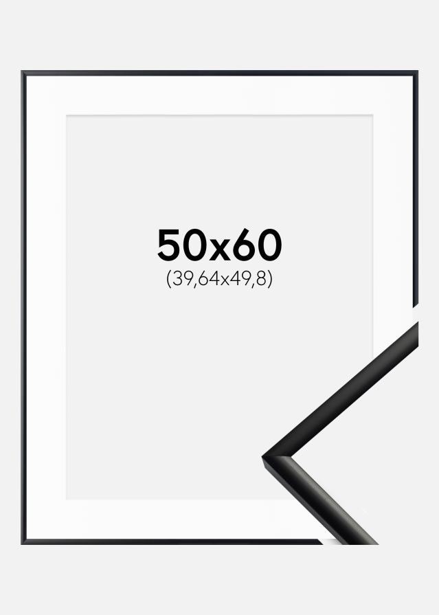 Ram med passepartou Frame New Lifestyle Matt Black 50x60 cm - Picture Mount White 16x20 inches