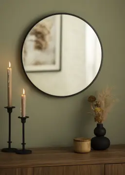 KAILA KAILA Round Mirror - Edge Black 50 cm Ø