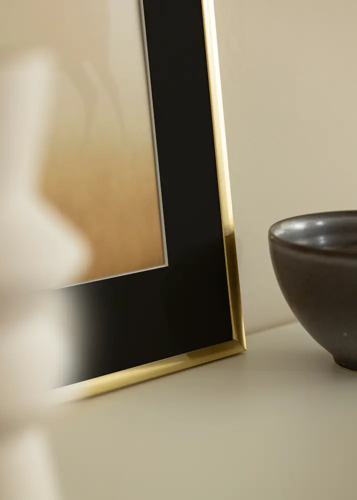 Ram med passepartou Frame New Lifestyle Gold 40x50 cm - Picture Mount Black 30x40 cm