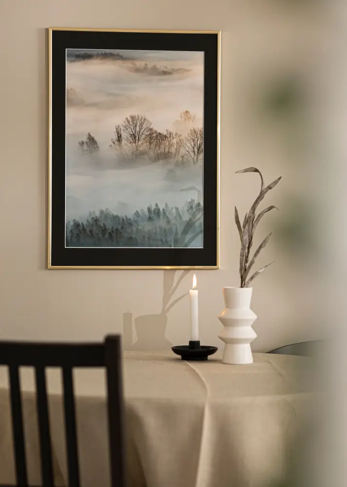 Ram med passepartou Frame New Lifestyle Gold 40x50 cm - Picture Mount Black 30x40 cm