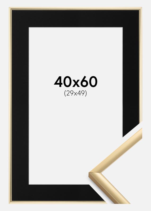 Ram med passepartou Frame New Lifestyle Gold 40x60 cm - Picture Mount Black 30x50 cm