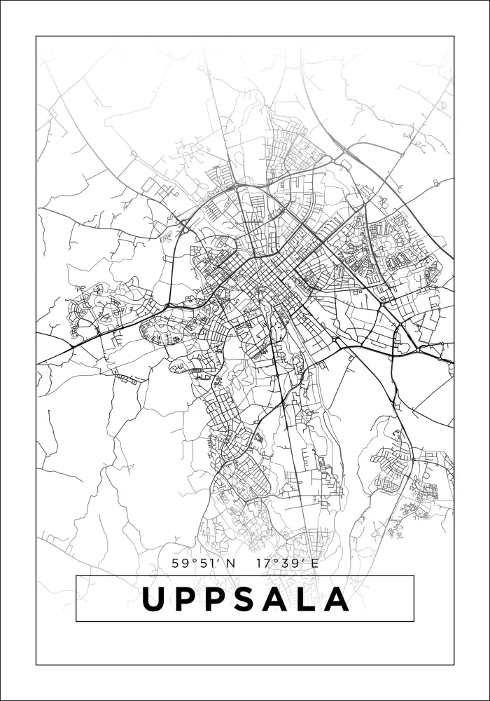 Bildverkstad Map - Uppsala - White Poster