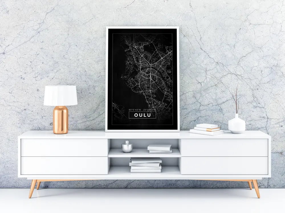 Bildverkstad Map - Oulu - Black Poster