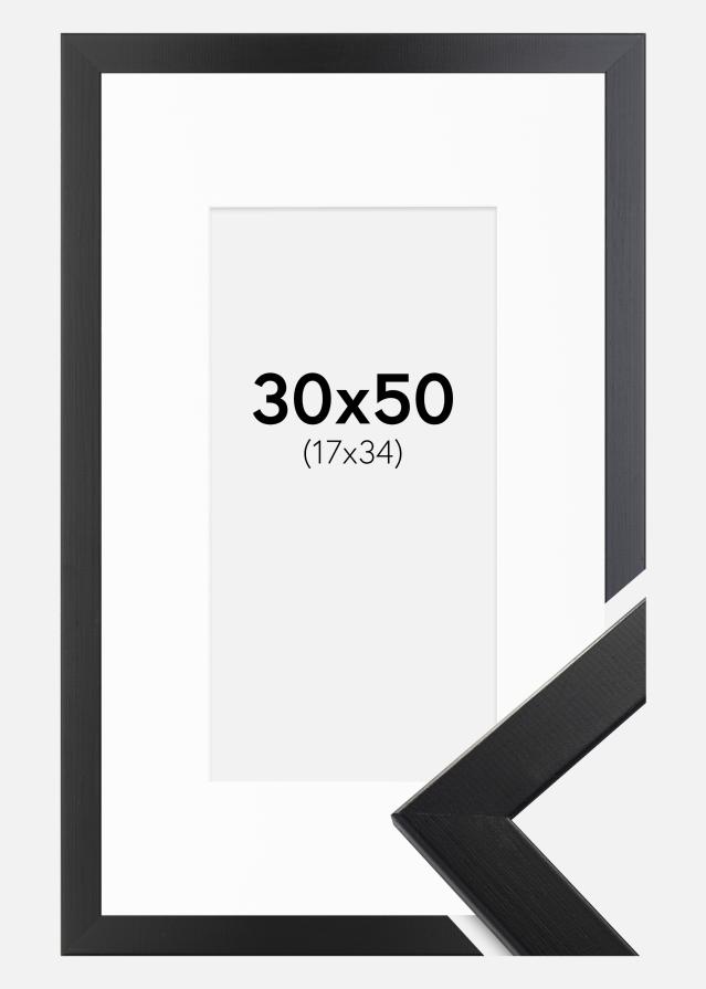 Ram med passepartou Frame Trendline Black 30x50 cm - Picture Mount White 18x35 cm