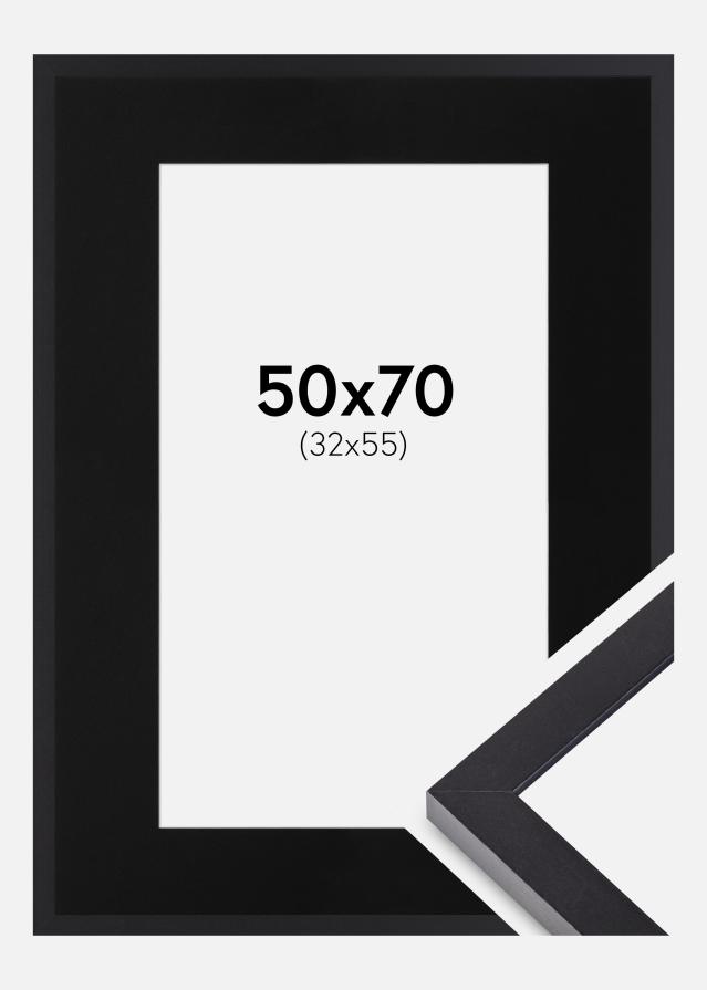 Ram med passepartou Frame Selection Black 50x70 cm - Picture Mount Black 33x56 cm