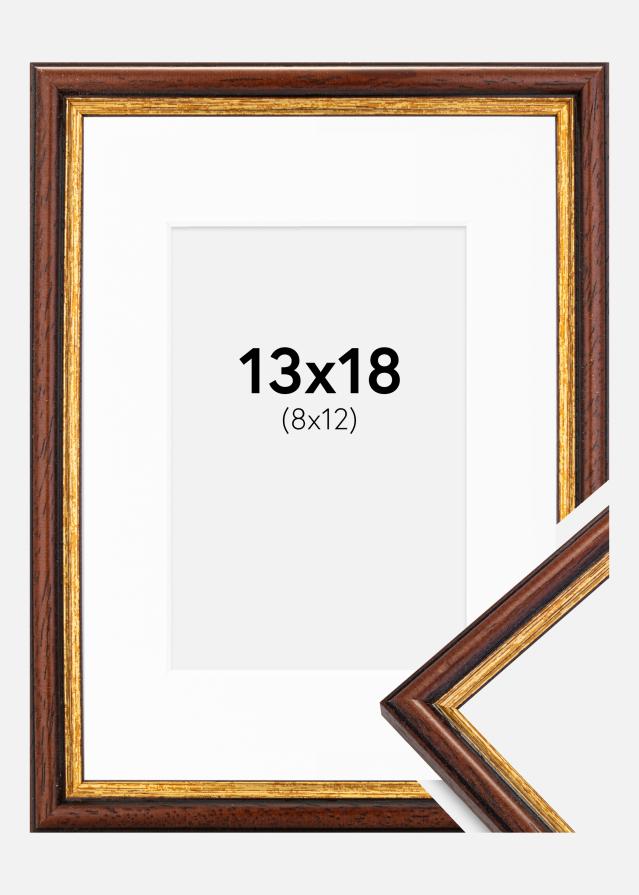 Ram med passepartou Frame Horndal Brown 13x18 cm - Picture Mount White 9x13 cm