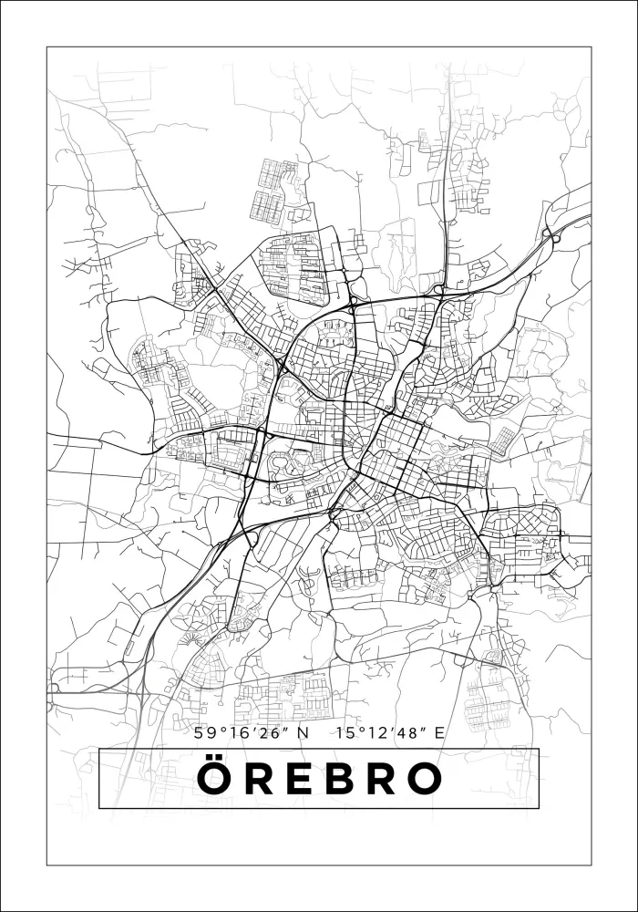 Bildverkstad Map - Örebro - White Poster