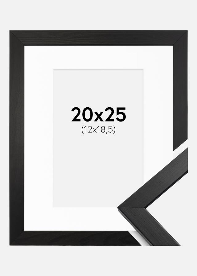 Ram med passepartou Frame Stilren Acrylic Glass Black 20x25 cm - Picture Mount White 13x19.5 cm