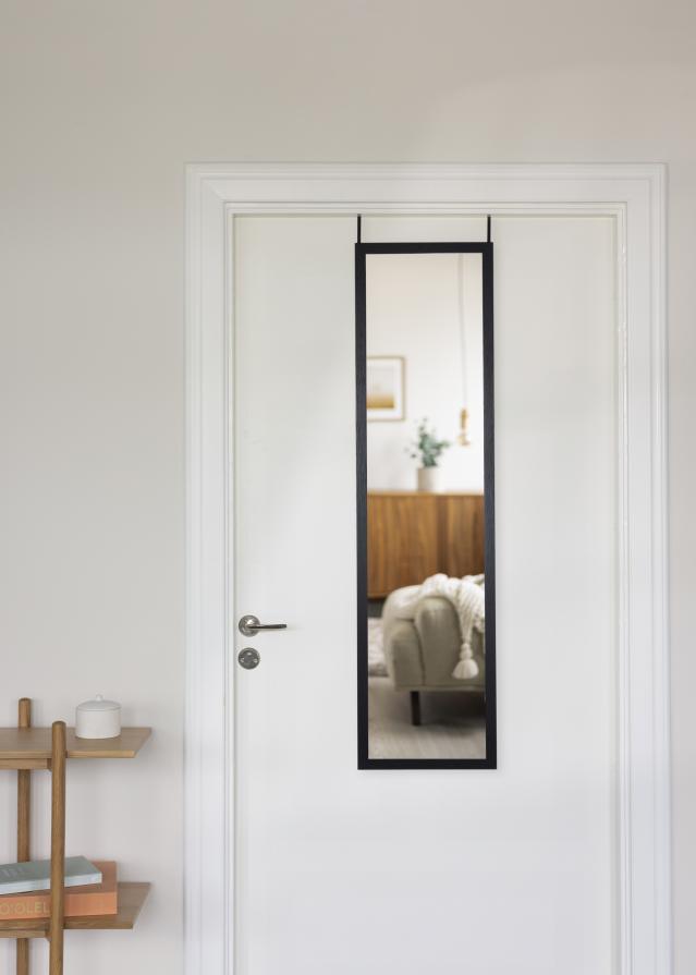 BGA Mirror Overdoor Black 34x126 cm