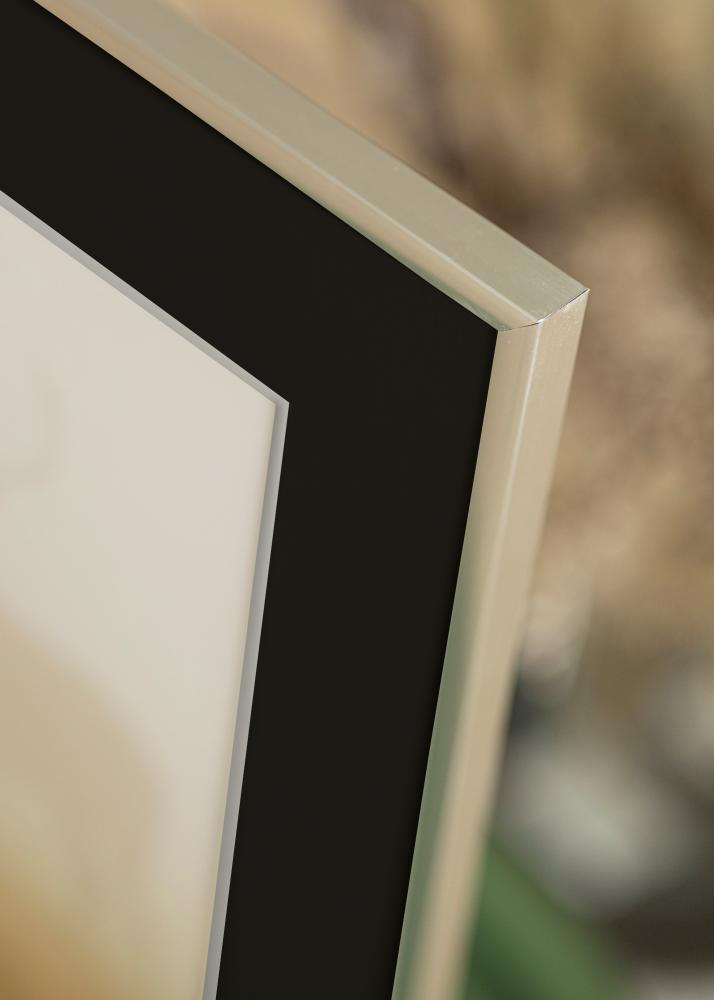 Ram med passepartou Frame New Lifestyle Silver 30x40 cm - Picture Mount Black 18x27 cm