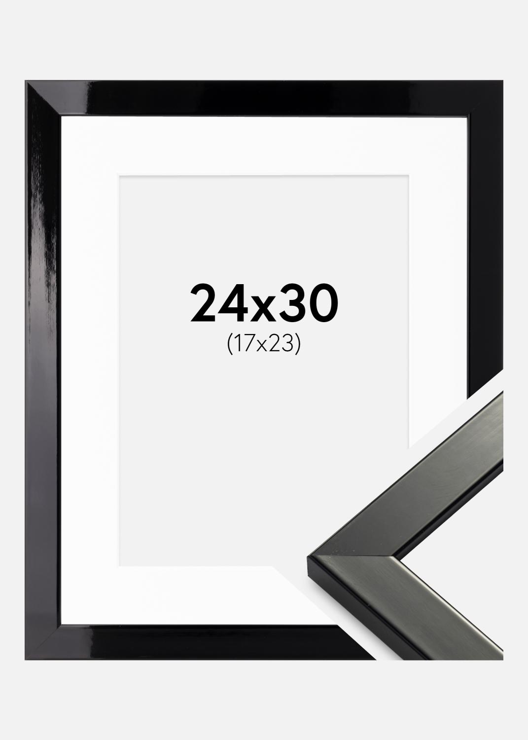 Product Image for Frame Uppsala Black High gloss 24x30 cm - Picture Mount White 18x24 cm