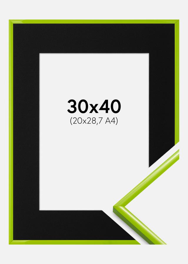Ram med passepartou Frame New Lifestyle May Green 30x40 cm - Picture Mount Black 21x29.7 cm