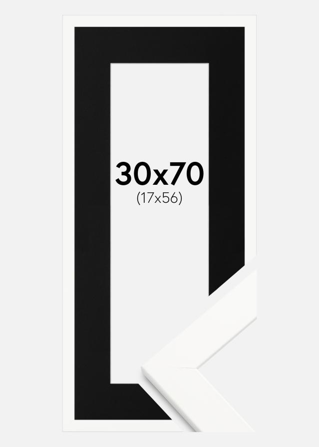Ram med passepartou Frame Trendline White 30x70 cm - Picture Mount Black 18x57 cm