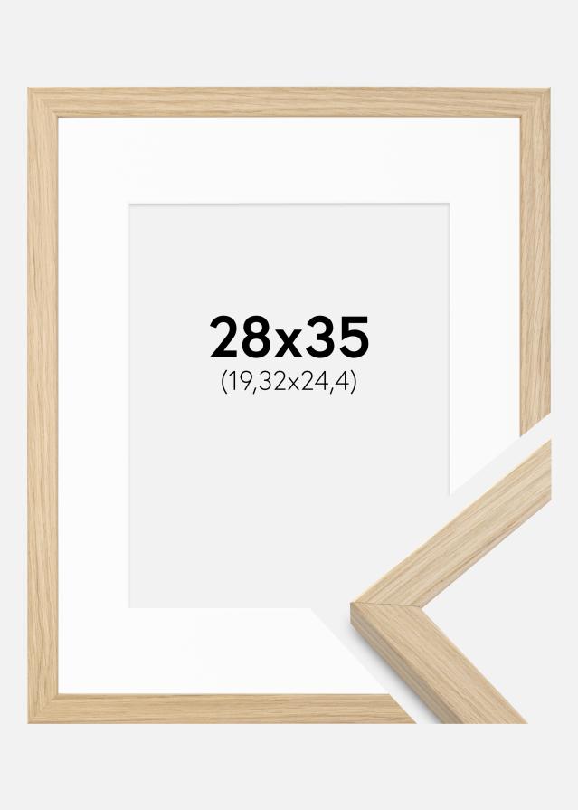 Ram med passepartou Frame Grimsåker Oak 28x35 cm - Picture Mount White 8x10 inches