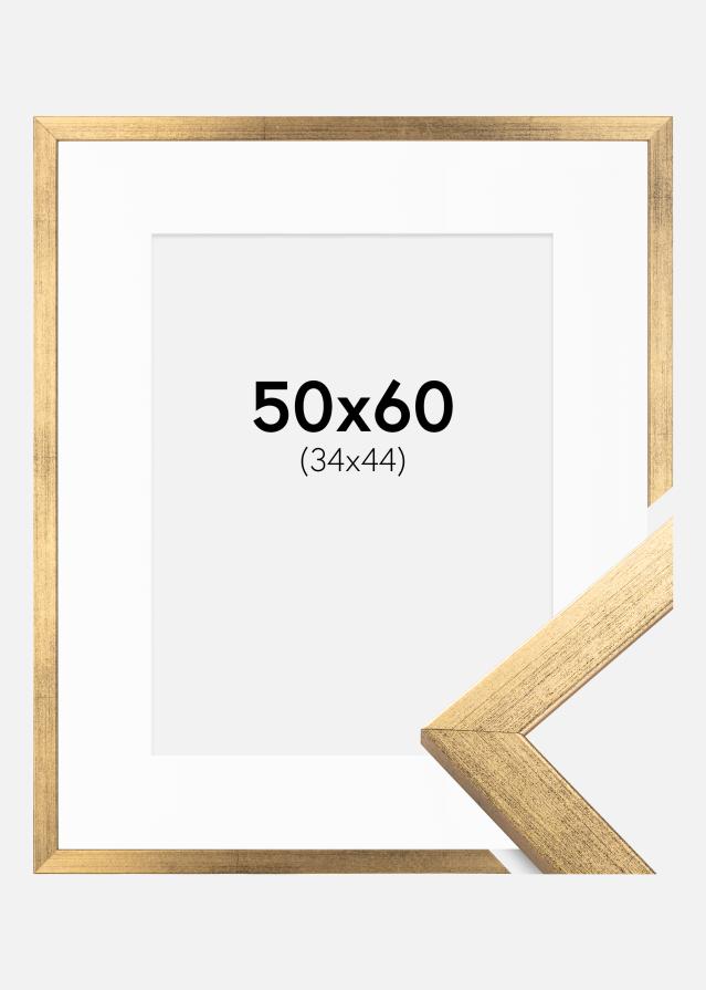 Ram med passepartou Frame Stilren Gold 50x60 cm - Picture Mount White 35x45 cm