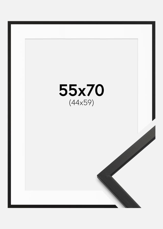Ram med passepartou Frame Edsbyn Black 55x70 cm - Picture Mount White 45x60 cm