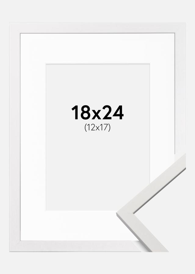 Ram med passepartou Frame Edsbyn White 18x24 cm - Picture Mount White 13x18 cm